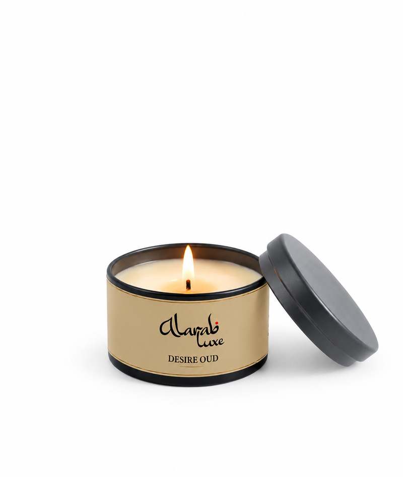 Desire Oud scented tin candle