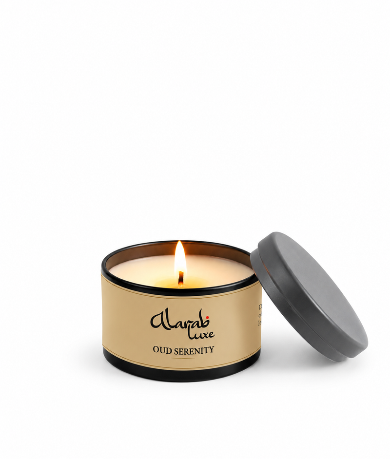 Oud Serenity scented tin candle