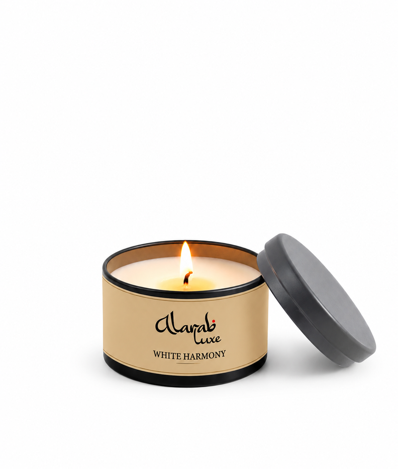 White Harmony scented tin candle