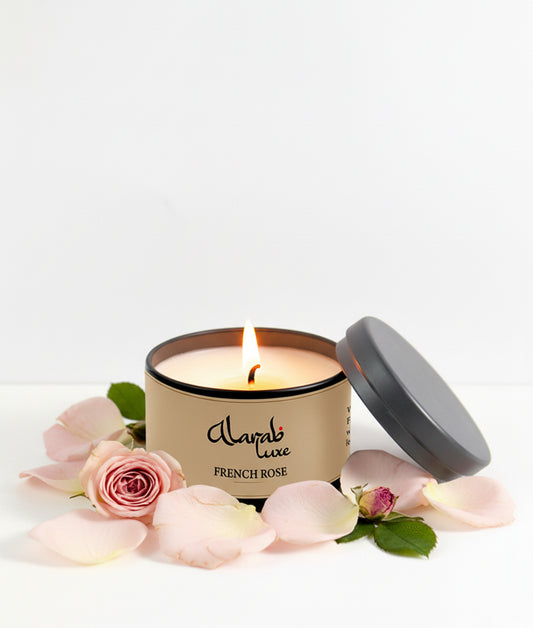 TIN CANDLE - FRENCH ROSE